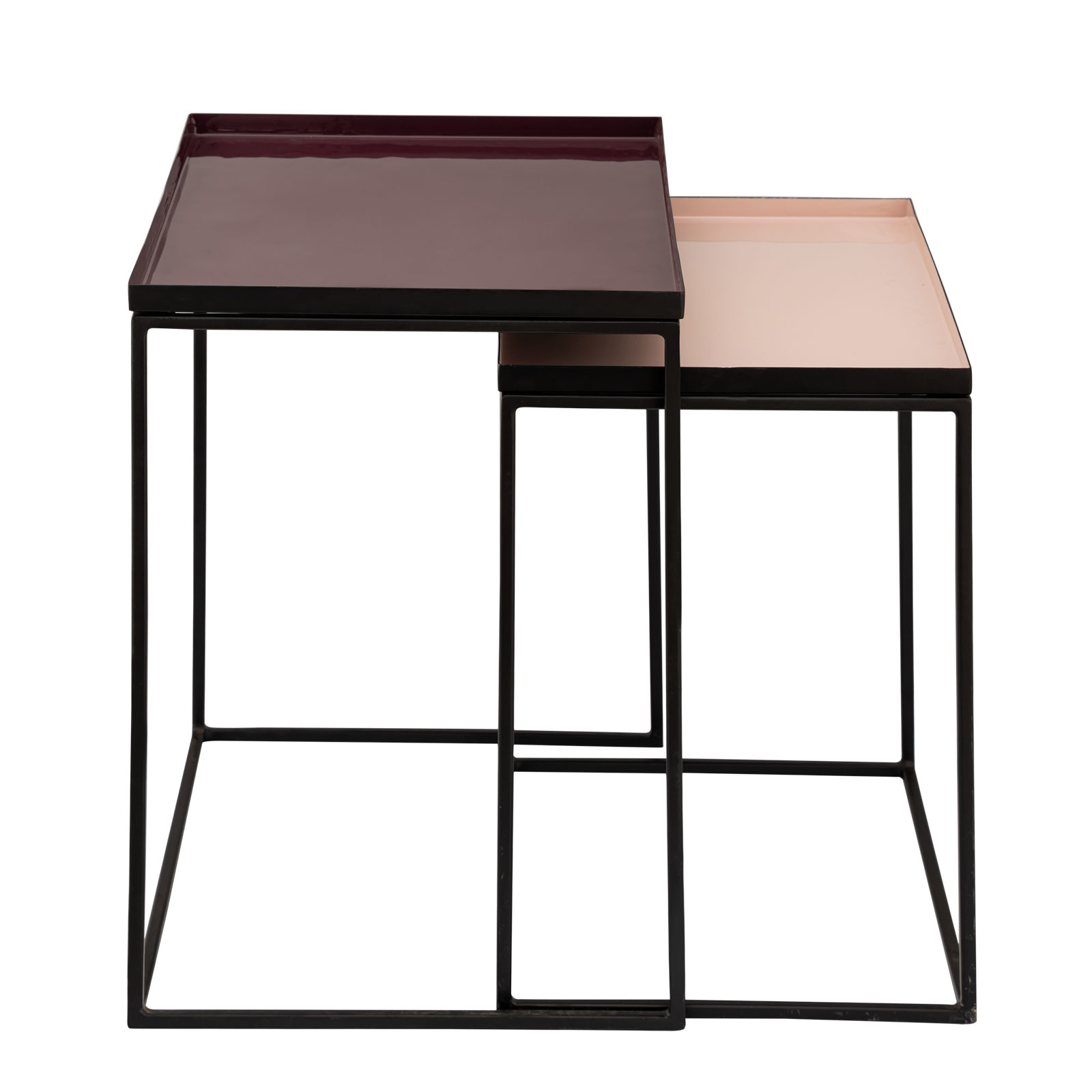 Parya Home -Bijzettafel set van 2 bijzettafels 45 H 45 cm decoratieve tafellamp tafel sofa tafel Copenhagen tafel emaille