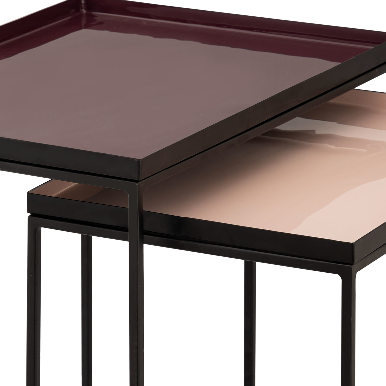 Parya Home -Bijzettafel set van 2 bijzettafels 45 H 45 cm decoratieve tafellamp tafel sofa tafel Copenhagen tafel emaille