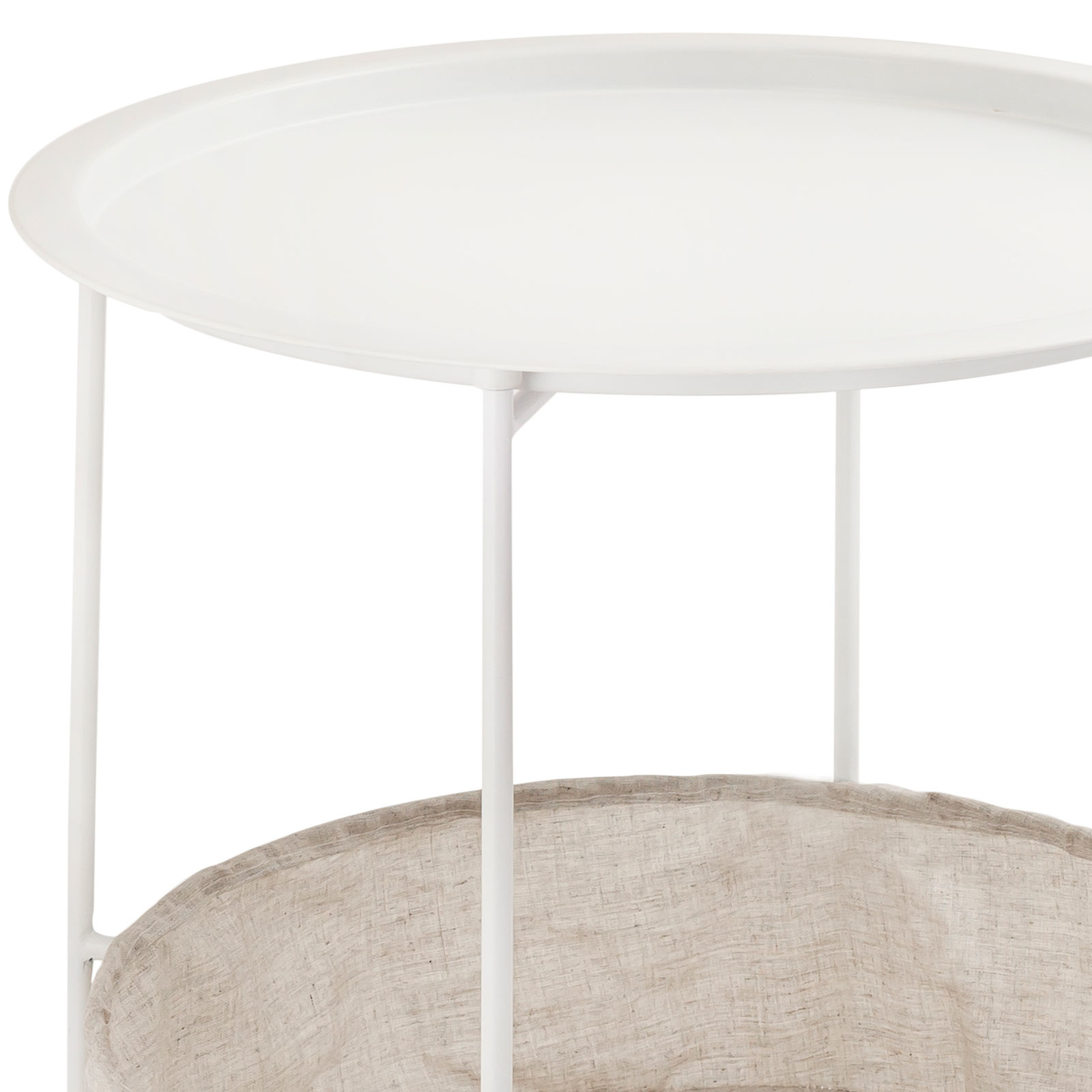 Side table - Coffee table 47 x 51cm - Metal - White