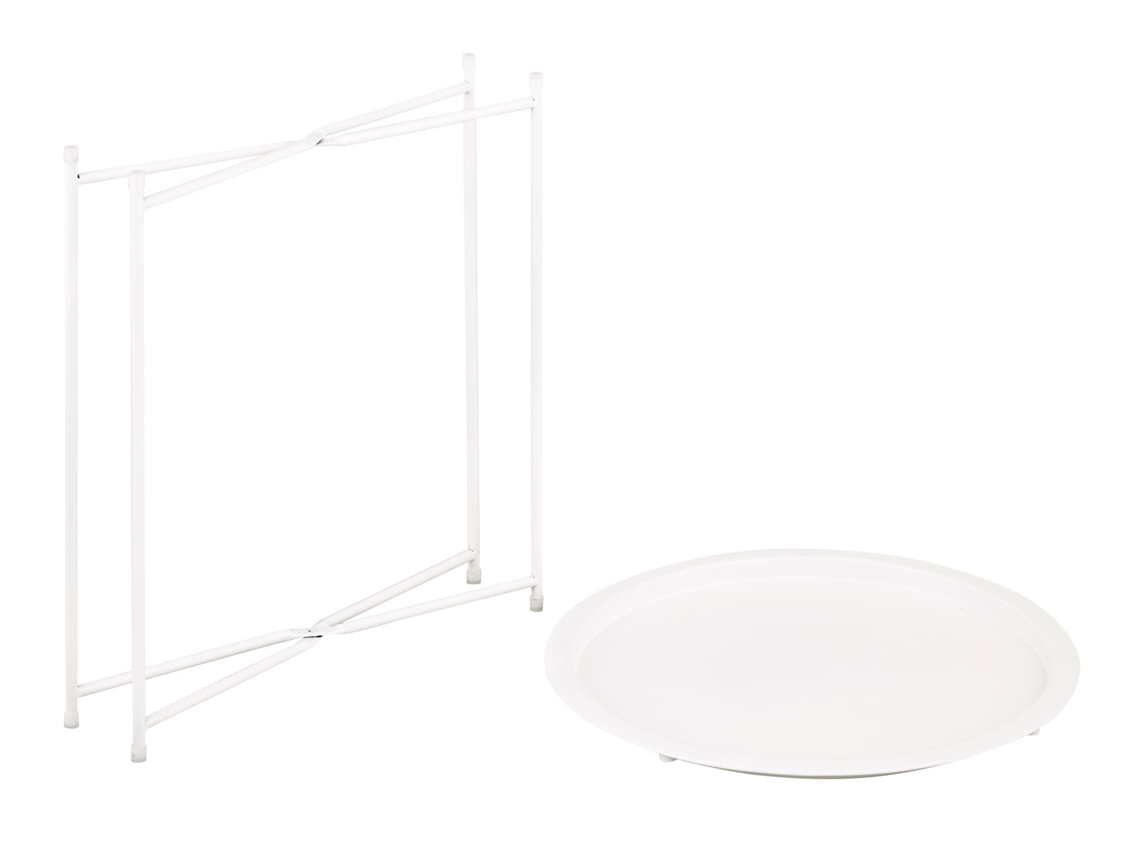 Bijzettafel- Salontafel -47 x 51cm - Metaal – Wit