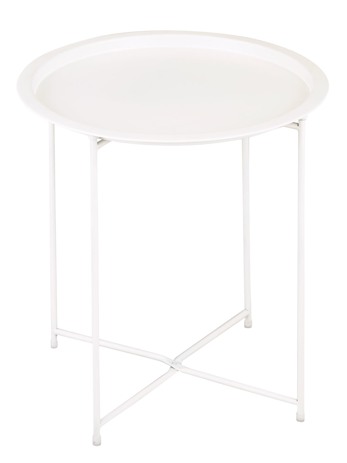 Bijzettafel- Salontafel -47 x 51cm - Metaal – Wit