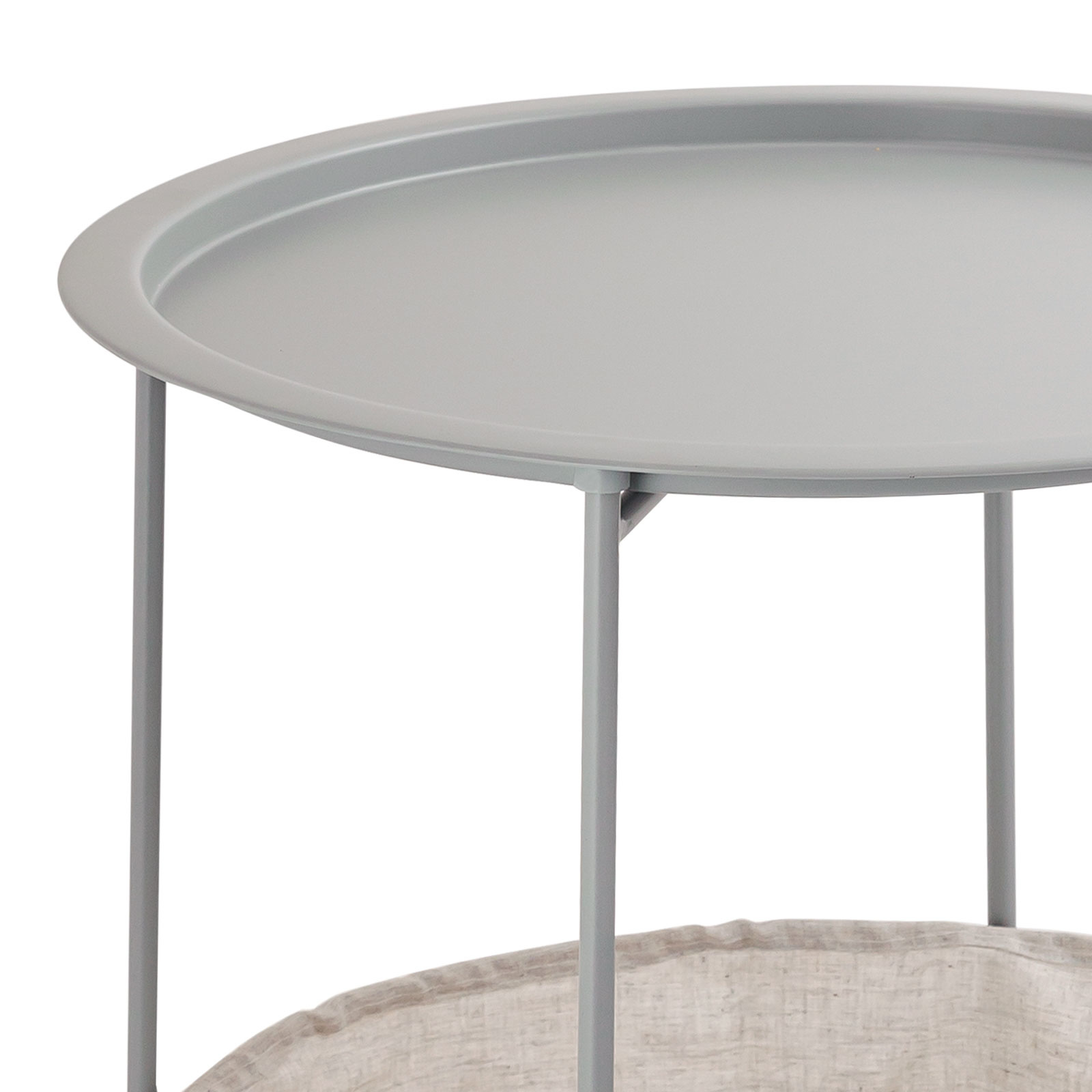 Bijzettafel - Salontafel- 47 x 51cm - Metaal- Grijs