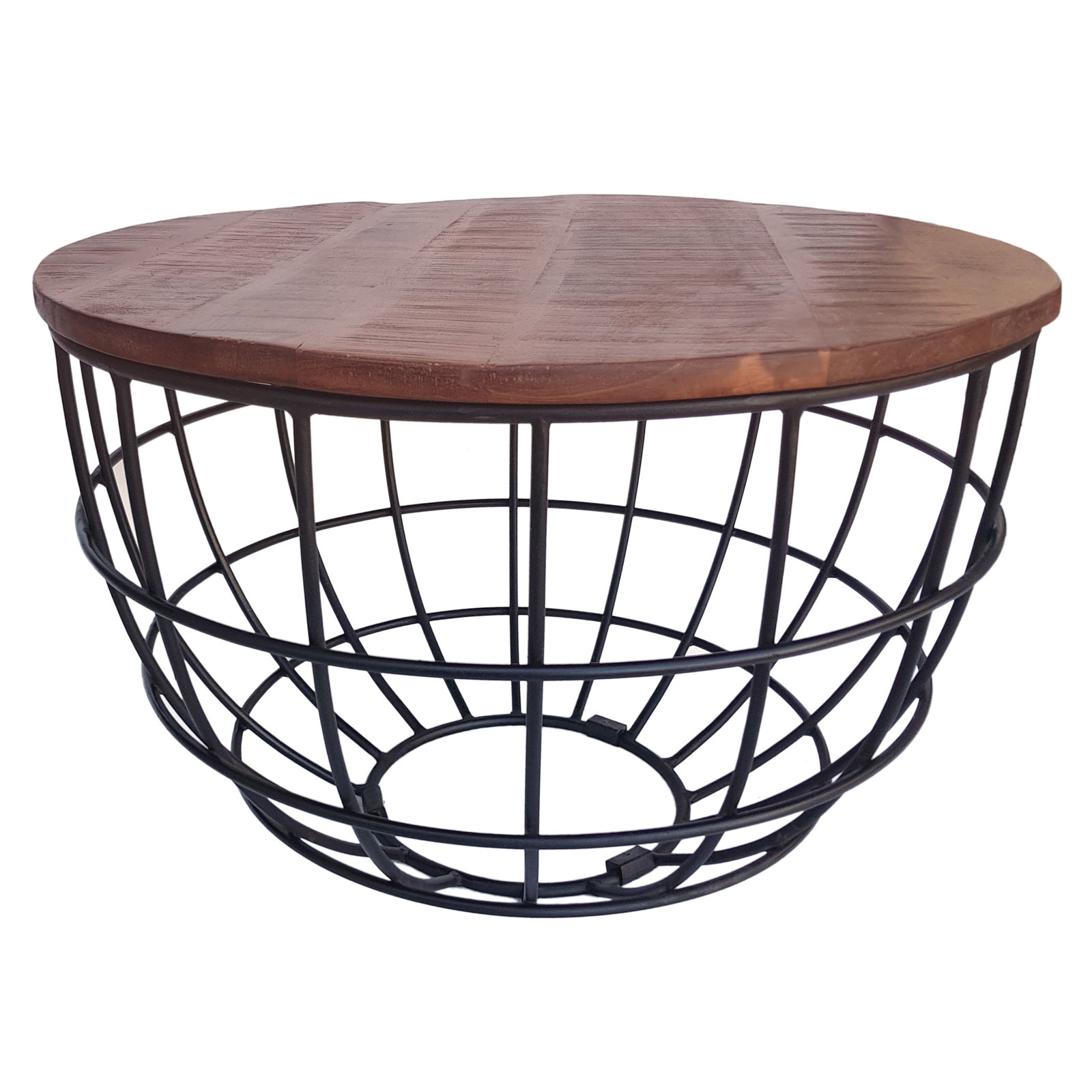 Tisch - Beistelltisch - Robuster Couchtisch - Wohnzimmertisch - Rund ø55 cm x 37 cm - Massives Metallgestell