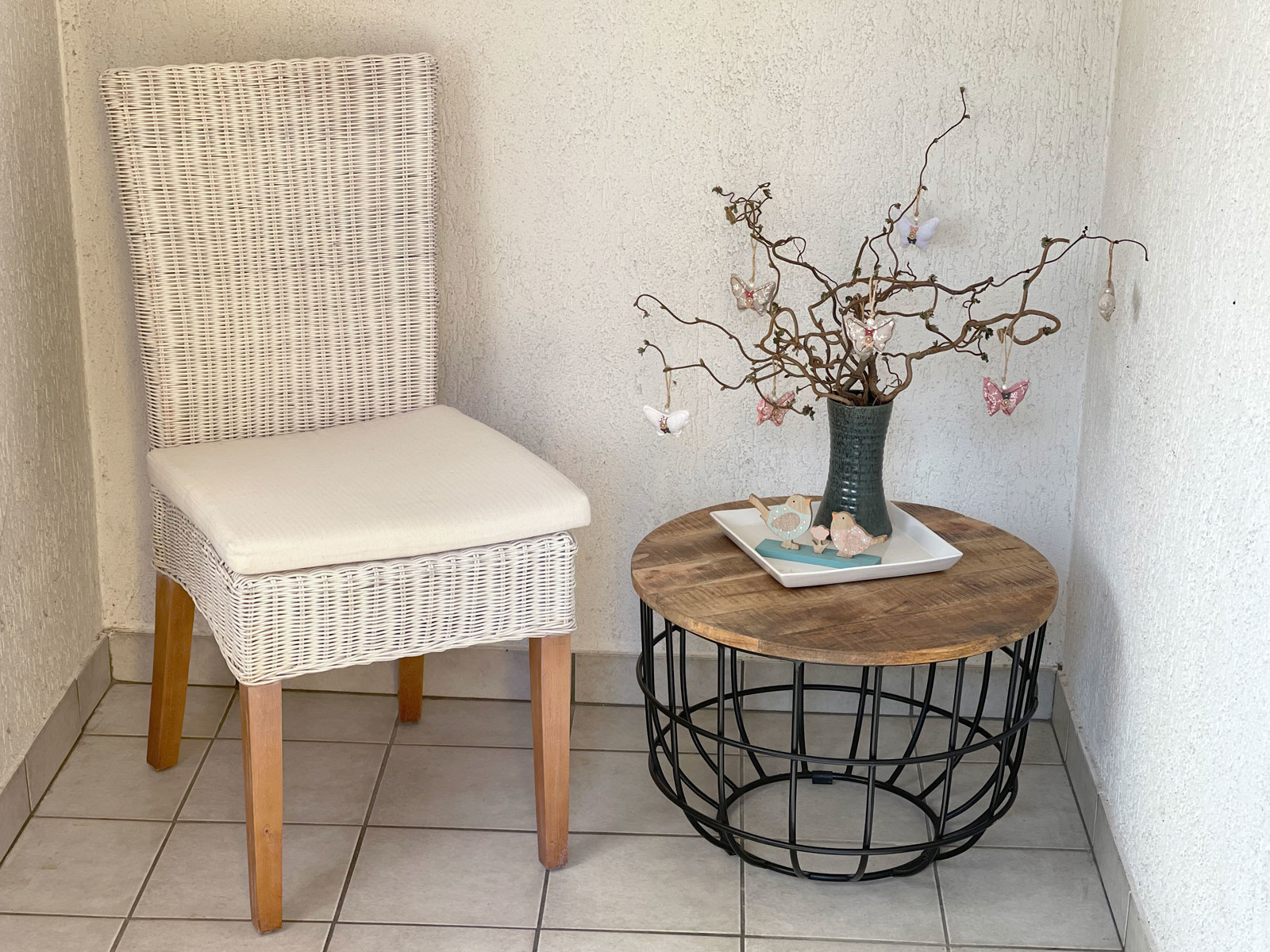 Tisch - Beistelltisch - Robuster Couchtisch - Wohnzimmertisch - Rund ø55 cm x 37 cm - Massives Metallgestell