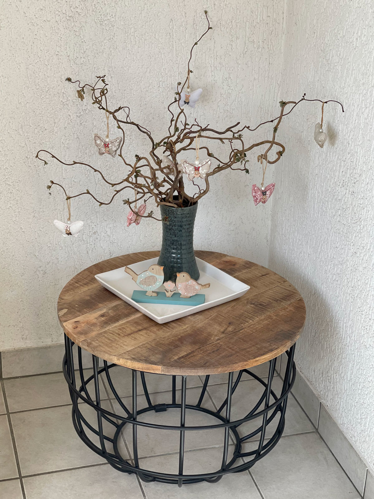 Tisch - Beistelltisch - Robuster Couchtisch - Wohnzimmertisch - Rund ø55 cm x 37 cm - Massives Metallgestell