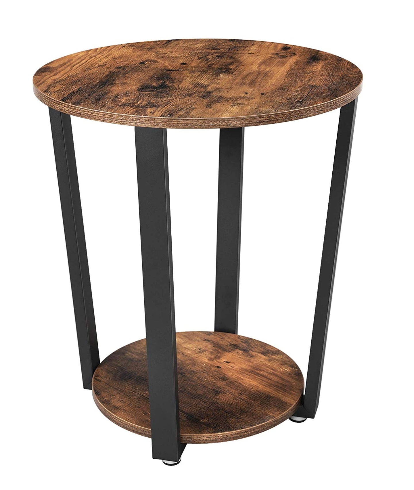 Parya Home - Ronde bijzettafel - Industrieël design - Ijzeren frame - Bruin