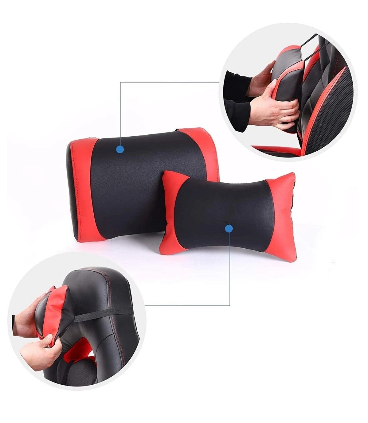 Parya Home - Gaming chair - Bureaustoel - Voetensteun, Hoofdsteun en Lendenjussen - Rood