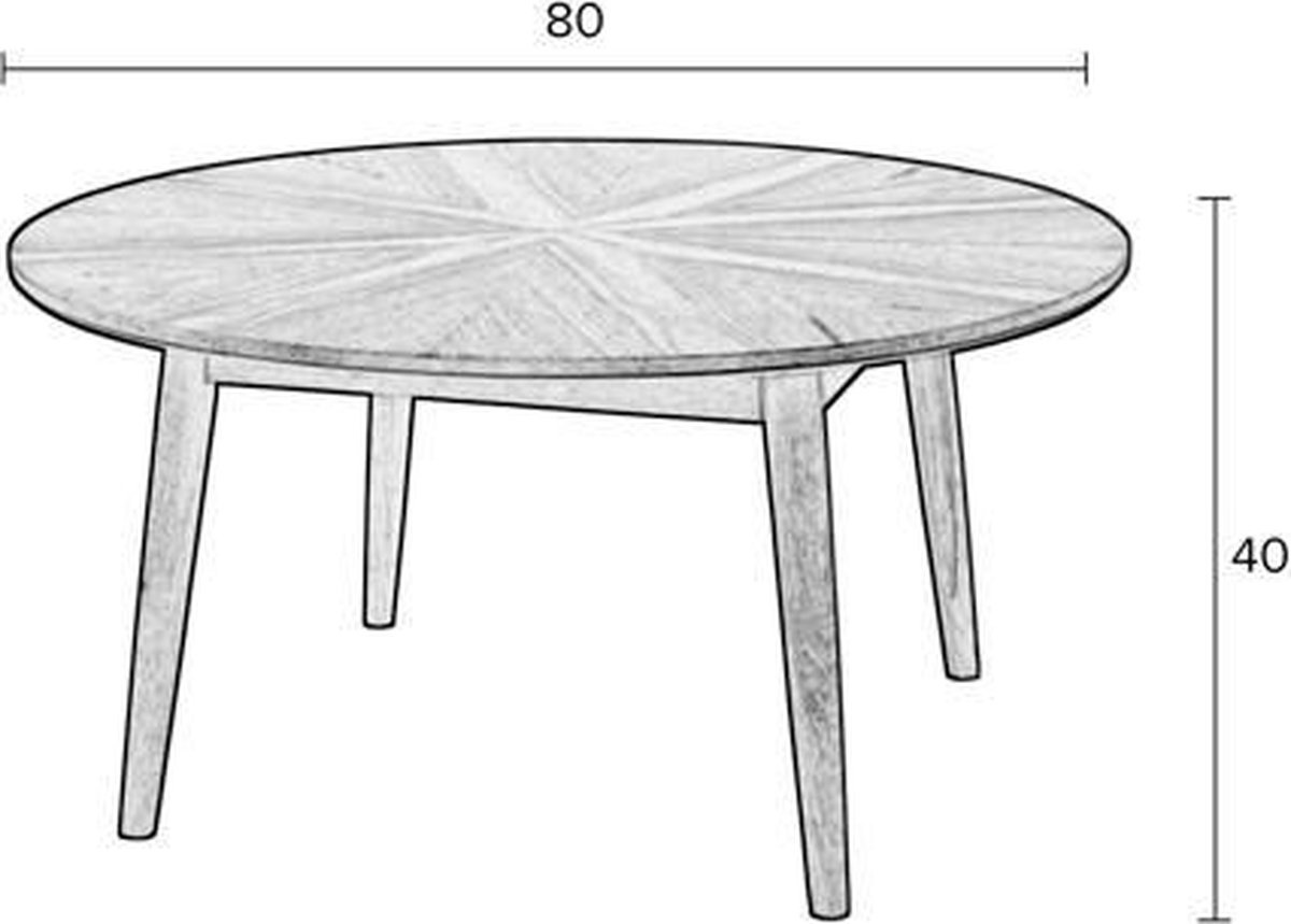 Parya Home -Salontafel Fabio - Rond - Zwart