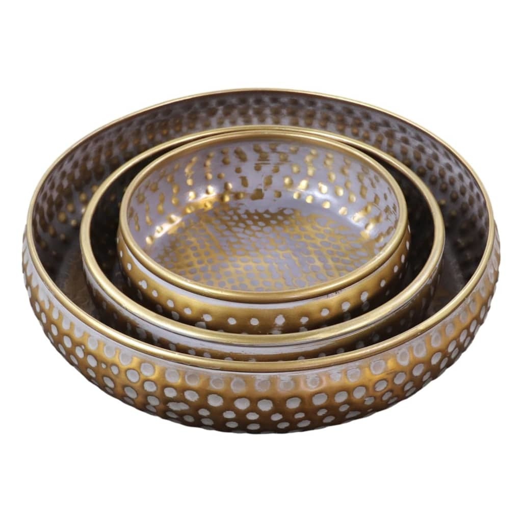 Schaal Set van 3 - ø33,50x7,50 - Brass/Antique goud - Aluminium