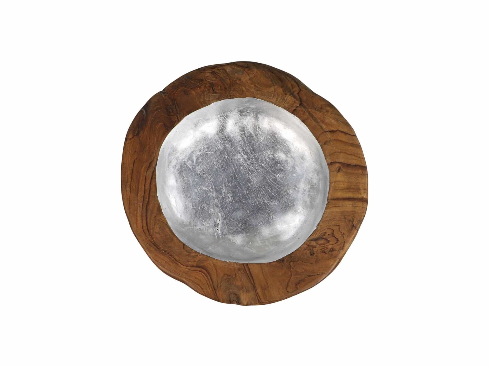 Obstschale Mittel - ø40x7 - Natur - Teak/Aluminium