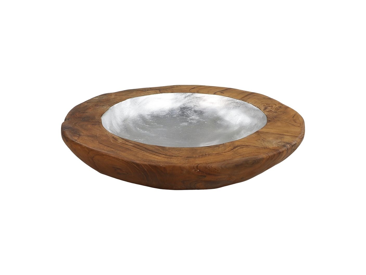 Obstschale Mittel - ø40x7 - Natur - Teak/Aluminium