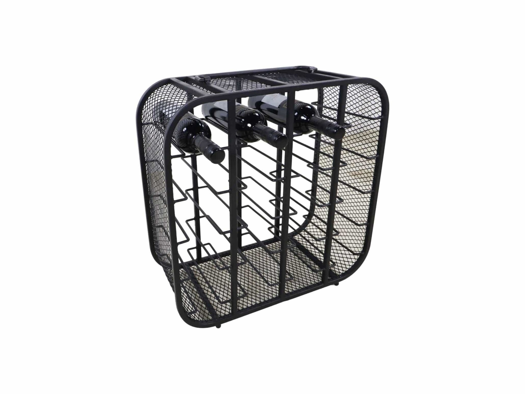 Wijnrek 12 Flessen - 55x25x55 - Zwart - Metaal