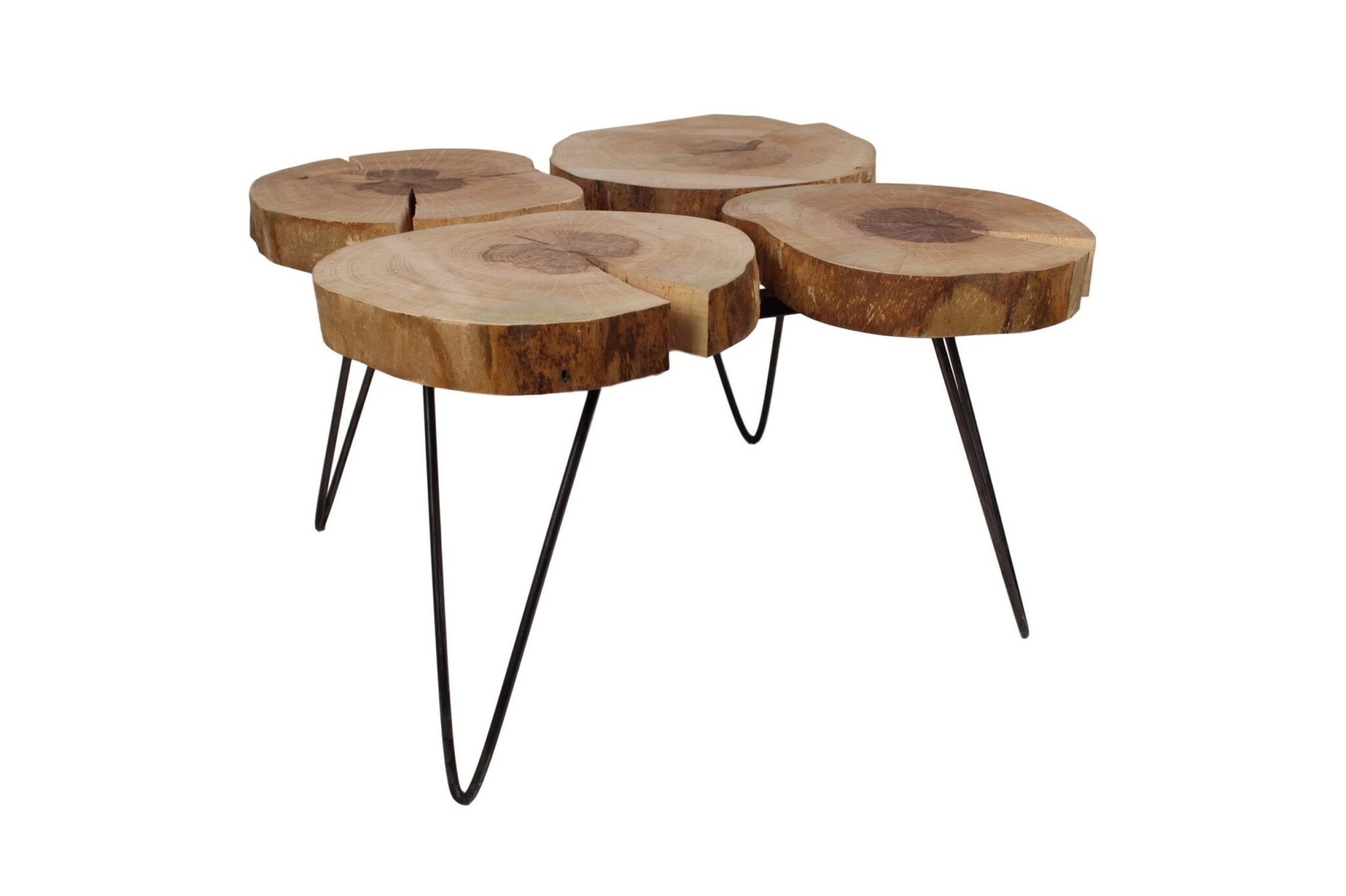 Salontafel Roxy - 4 Bladen - Natural oil/Black