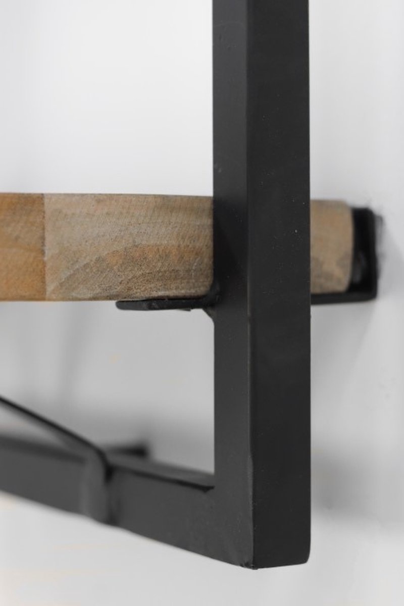 Wandplank Levels - 25x70 cm - Mangohout/IJzer