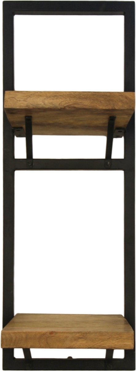 Wandplank Levels - 25x70 cm - Mangohout/IJzer