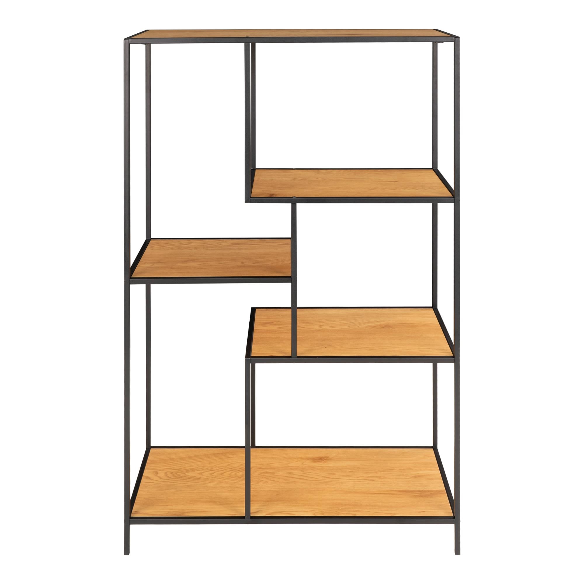 Vita Legplank - met zwart frame -eikenlook planken 36x80x120 cm