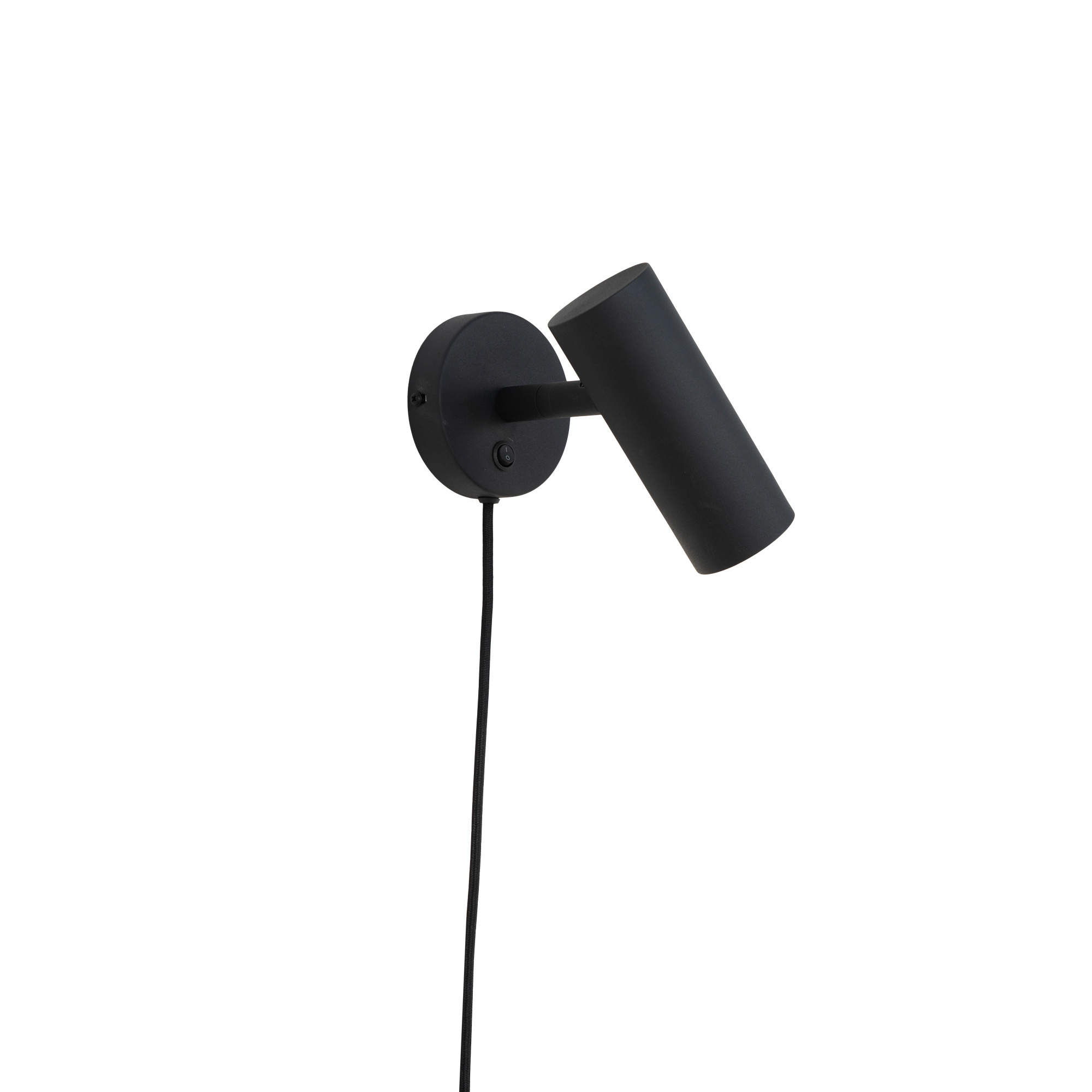 House Nordic - Paris Wandleuchte - 190 cm Stoffkabel - Schwarz - Stahl