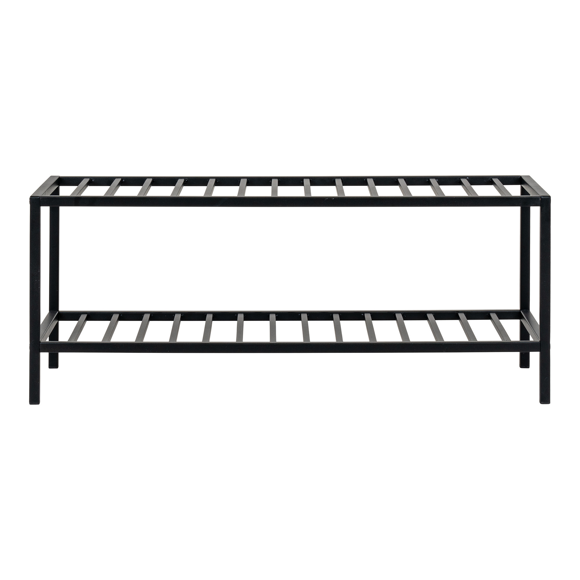 House Nordic - Vita Schoenenrek / Schoenenrek met 2 planken - 34x32x79 CM - Zwart - Staal
