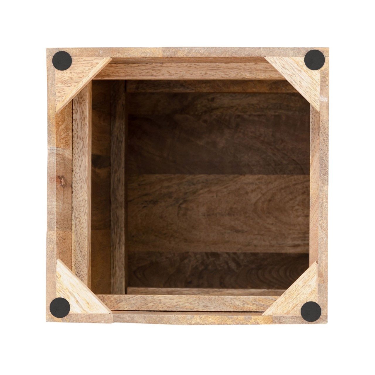 Parya Home -Flower Column Hocker Quadratischer Pflanzenständer Beistelltisch - 27 x 27x 70-75 cm - Braun - Massives Mangoholz