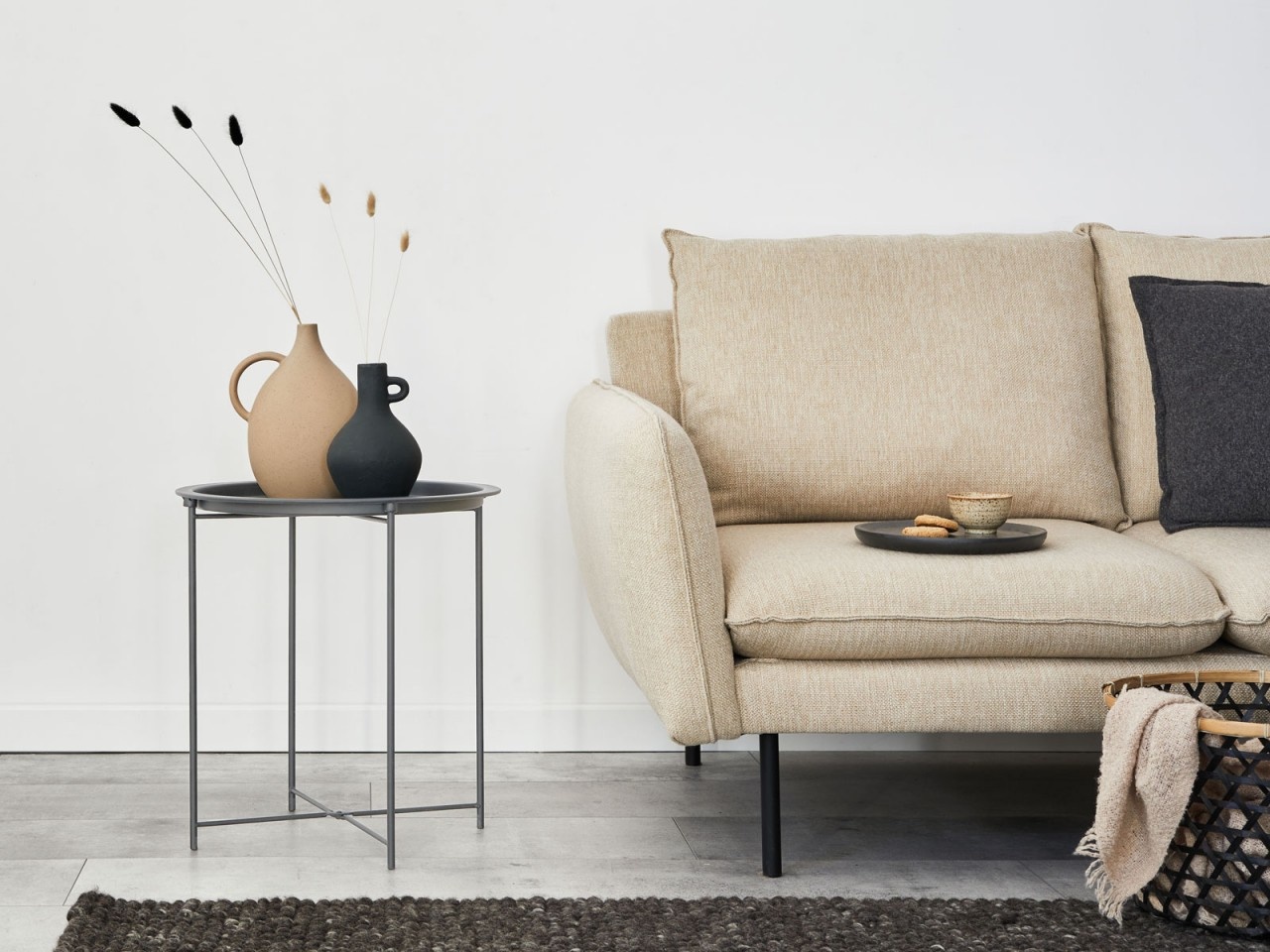 Beistelltisch - Couchtisch - 47 H 51 - Metall - Grau