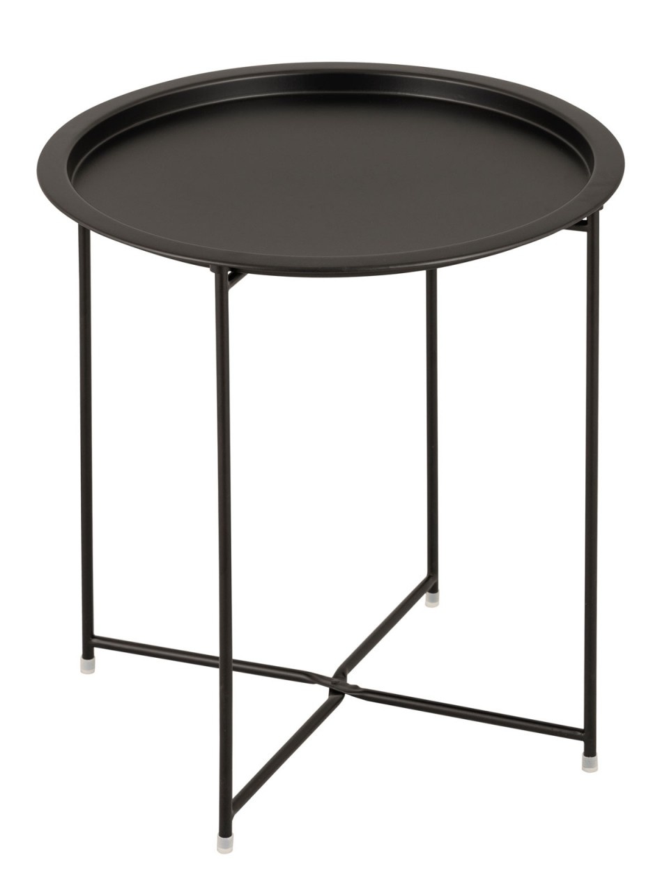 Bijzettafel- Salontafel -47 x 51cm - Metaal - Zwart