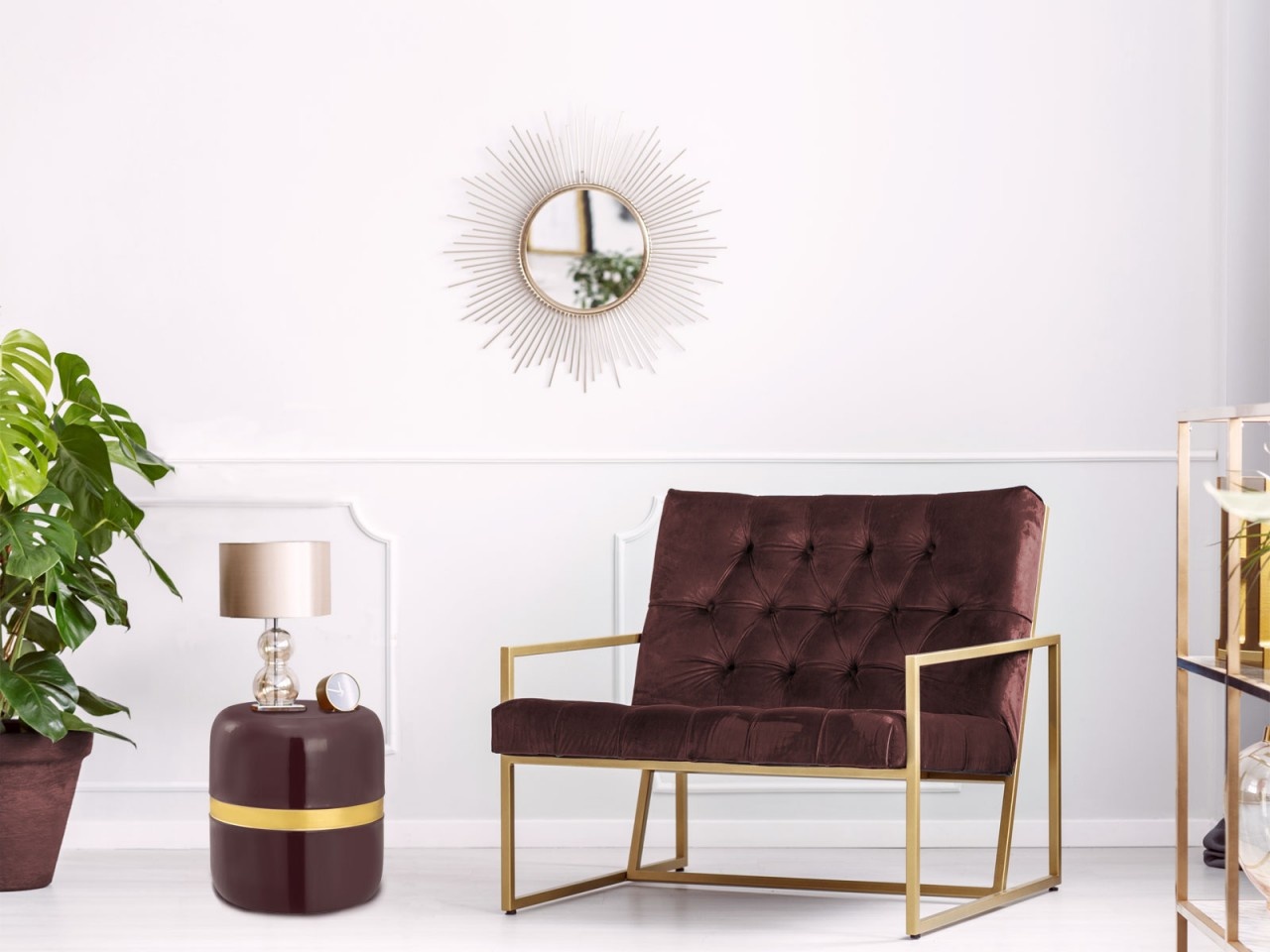 Parya Home -Decorative table Side table round - 34 H 36 cm