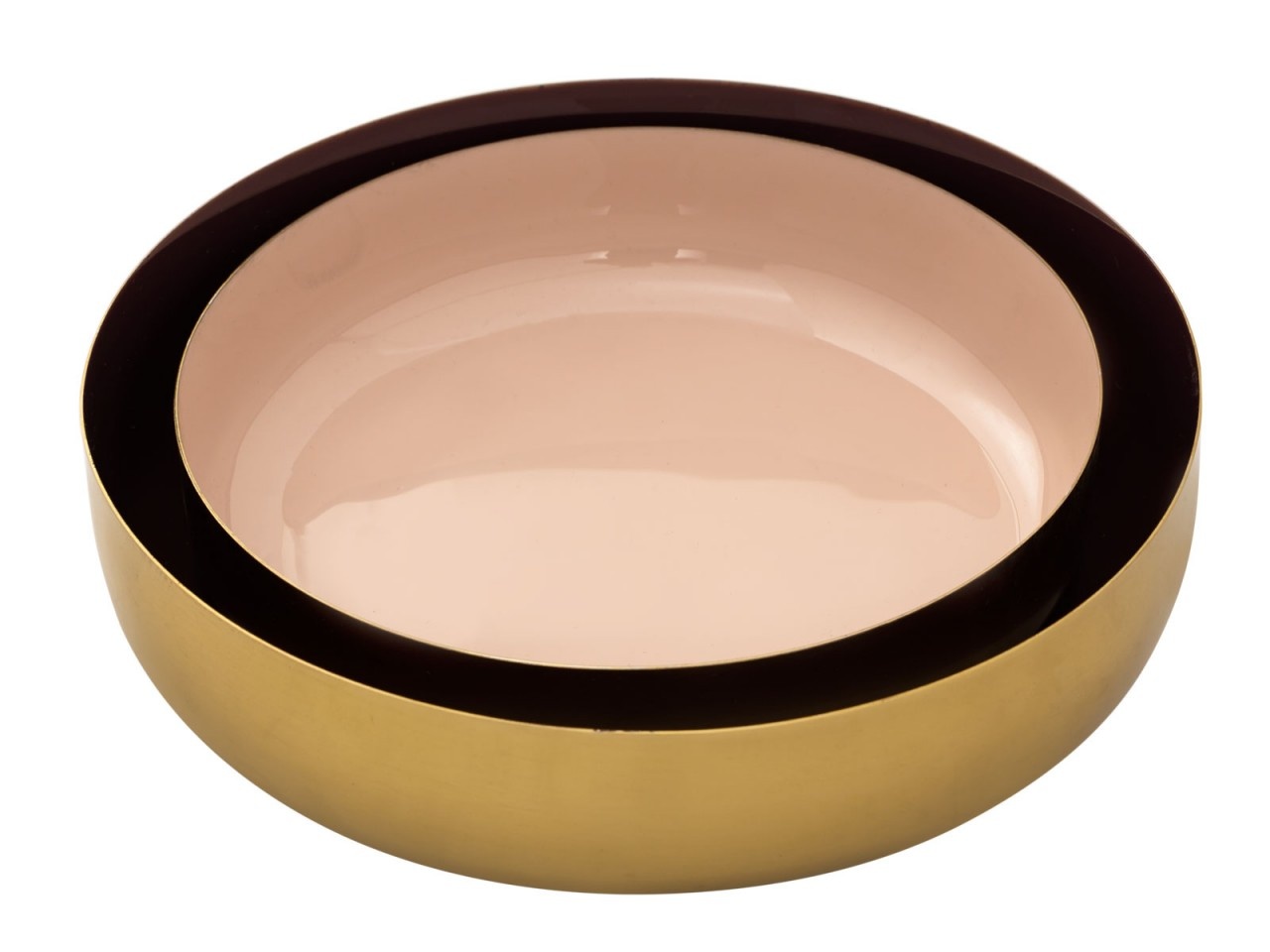 Parya Home - Dekoschale 2er Set Knabberschale rund Glam - ø 22x18 - Gold und innen emailliert - Hochwertiges Metall