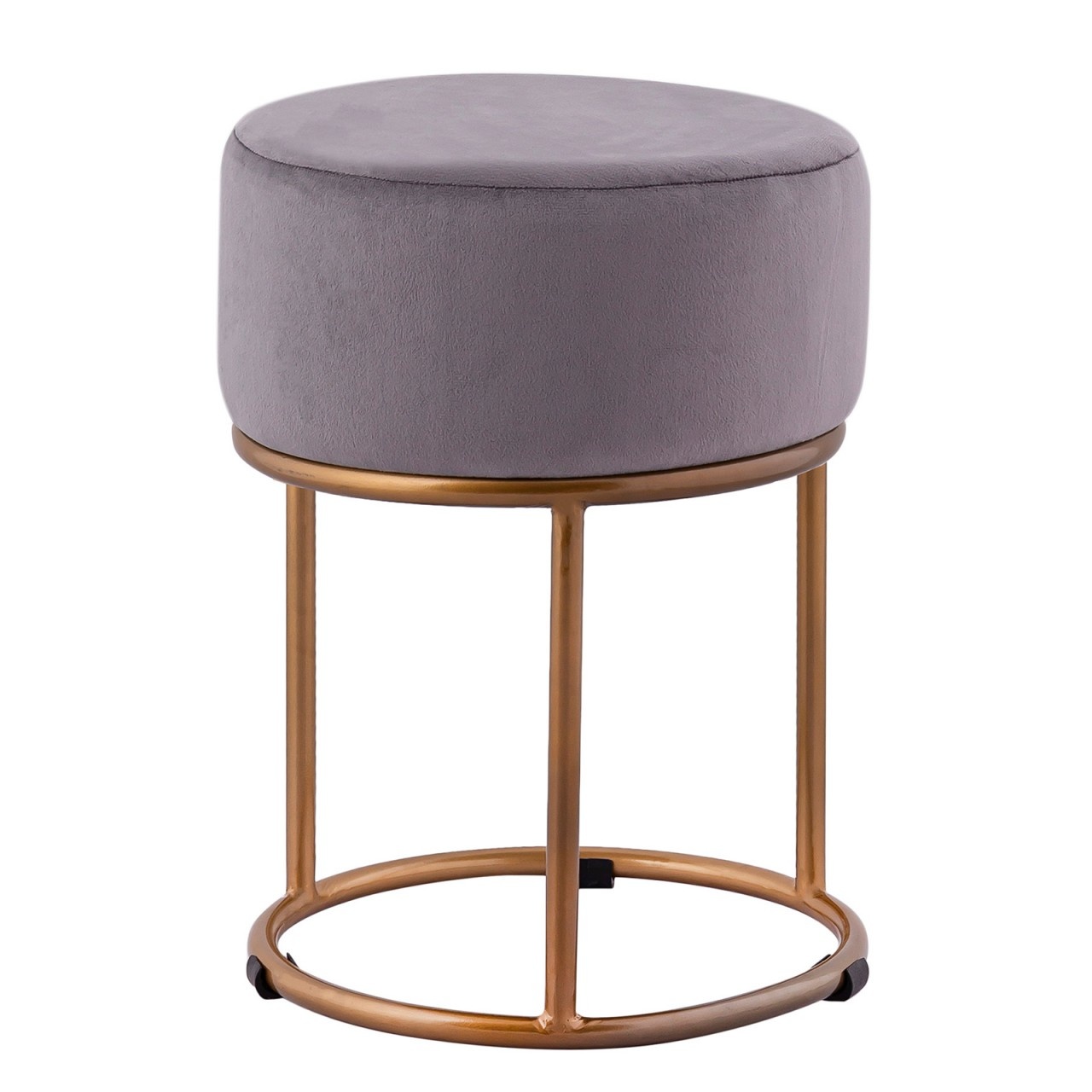 Parya Home -Velours kruk 32 x 42 cm fluwelen kruk met ijzeren frame goudkleurige zitkruk Velvet Poef Sitzp