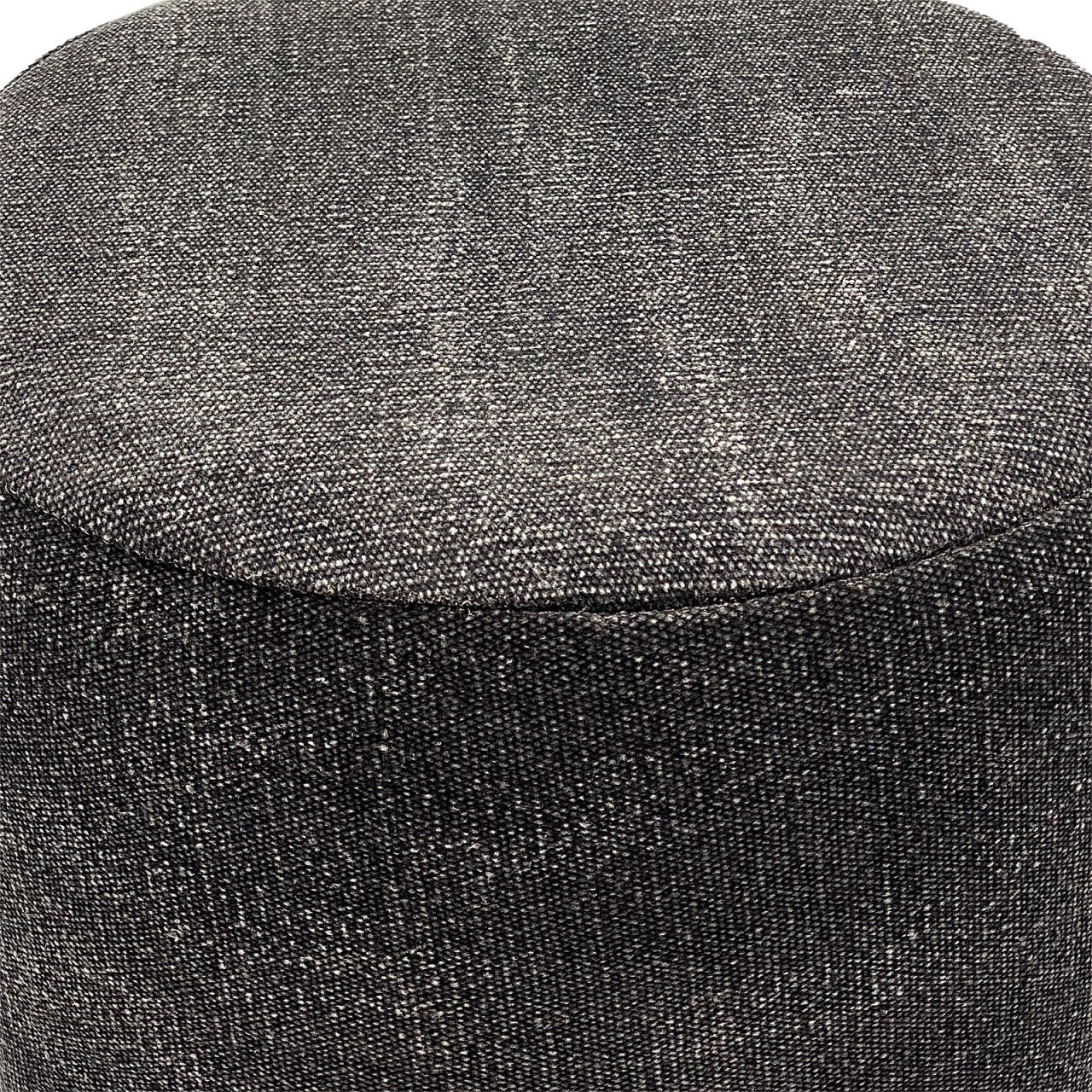 Parya Home - Pouf met Houte Poten - Ø 35x45 cm - Teakhout