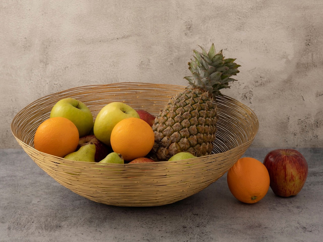 Parya Home - Obstschale rund - ø 30 cm - Gold - Metall