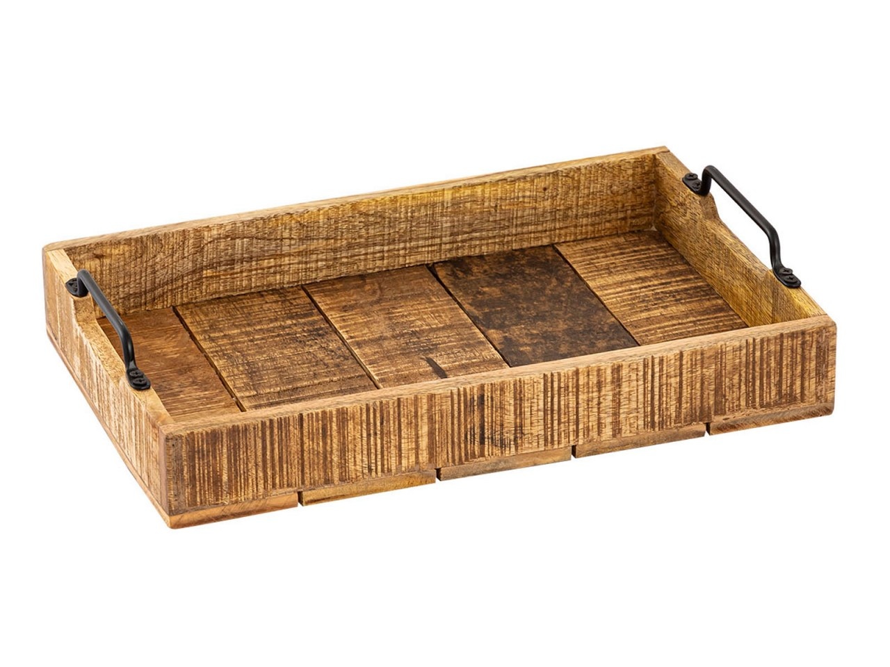 Parya Home - Houten Dienblad Decoratief Set van 2 Stuks - 46x31cm - Bruin - Mangohout