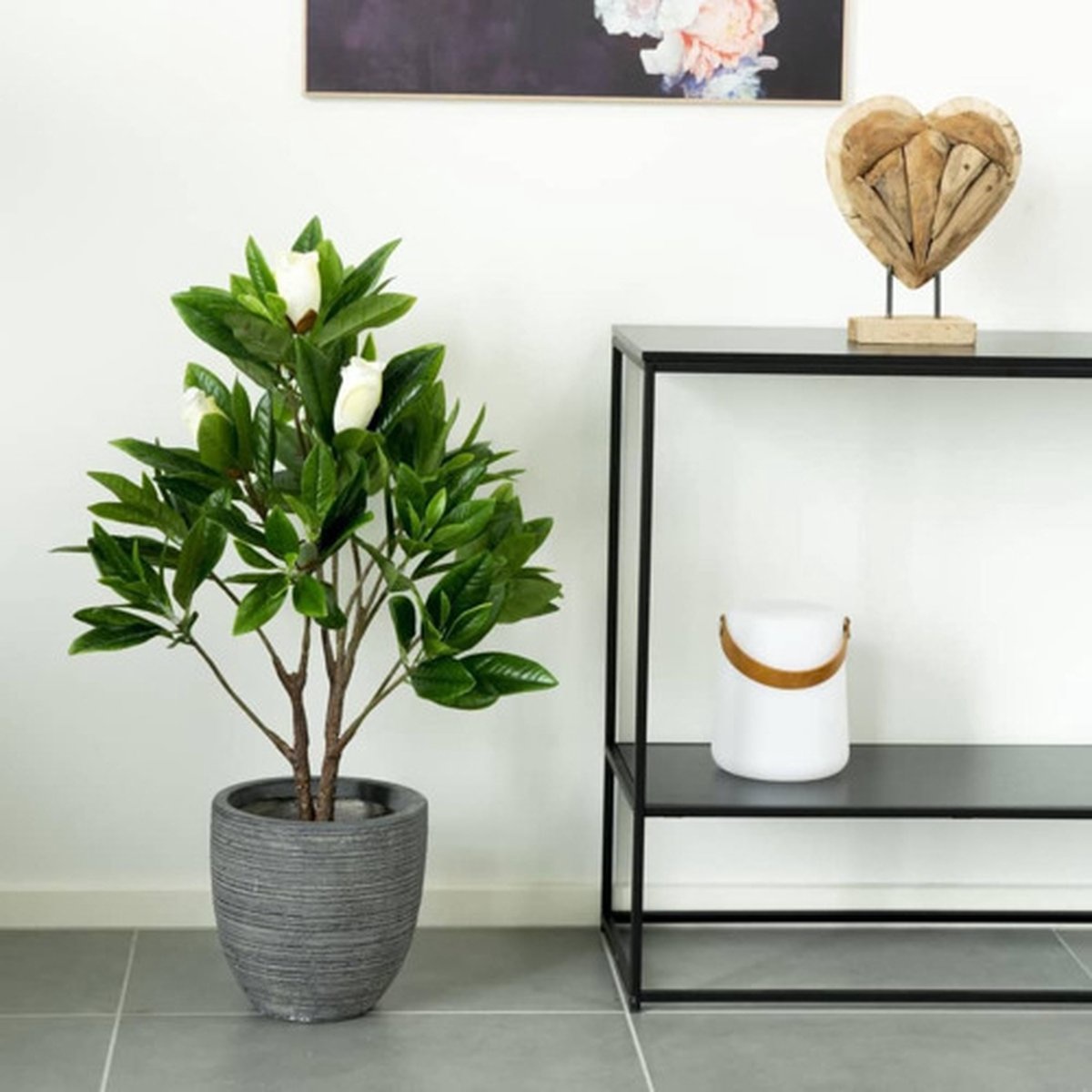 House Nordic - Magnolia Tree / Kunstmatige Boom - 90 cm - Groen - Kunststof / Polyester
