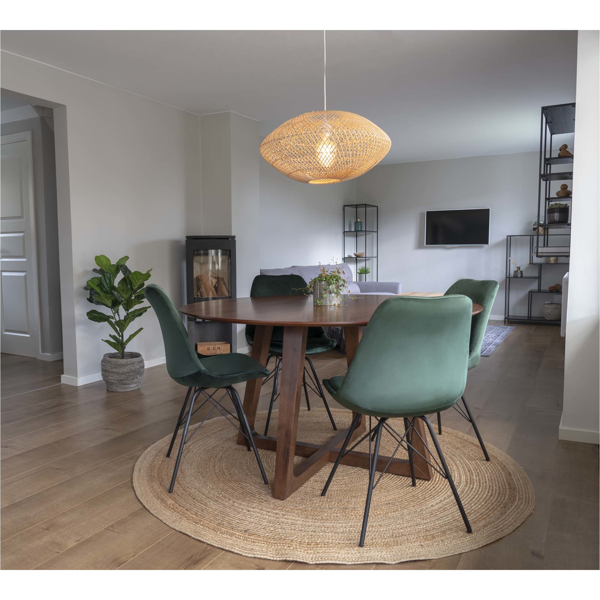 House Nordic - Algarve Lamp - 60cm - Brown - Natural Rattan