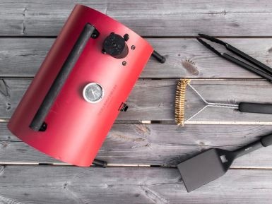 Gusta - Kompaktgrill - Barbecue Smoker - Edelstahl - Rot
