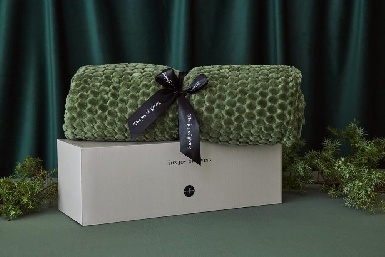 Sagaform - Plaid Maja - Fleece deken - 130x170cm - Groen