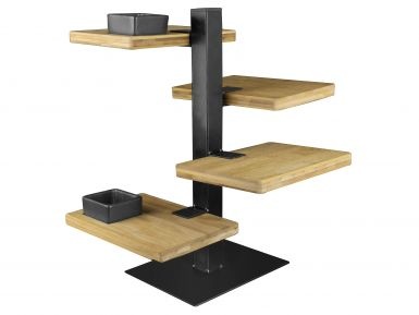 Gusta - Servierbesteck - Servierturm - Bambus - Metall - Schwarz