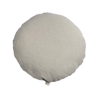 Leeff - Rundes Kissen - Puck - Leinen & Baumwolle - Taupe - Größe L