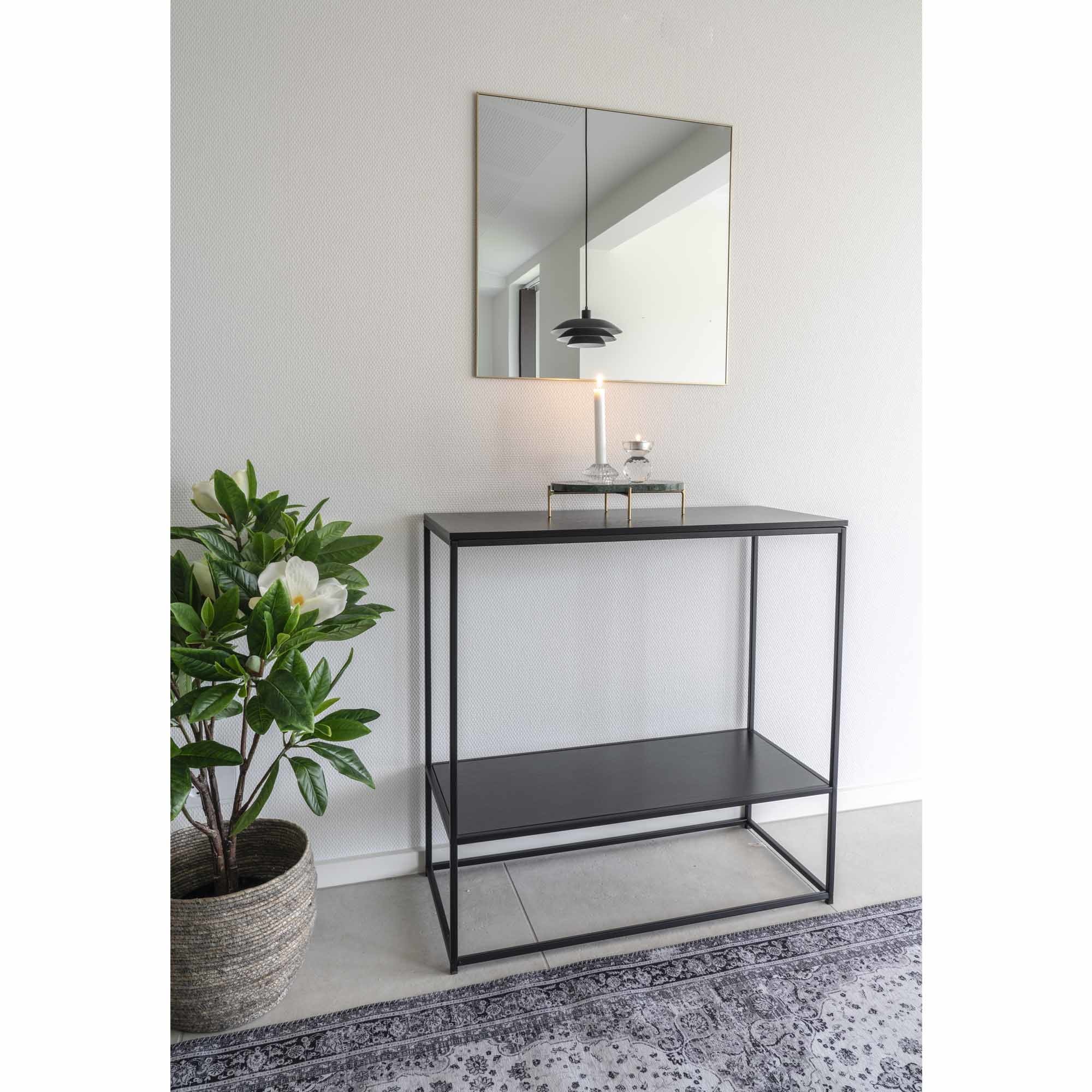 Jersey Spiegel- met messing look frame -60x60 cm