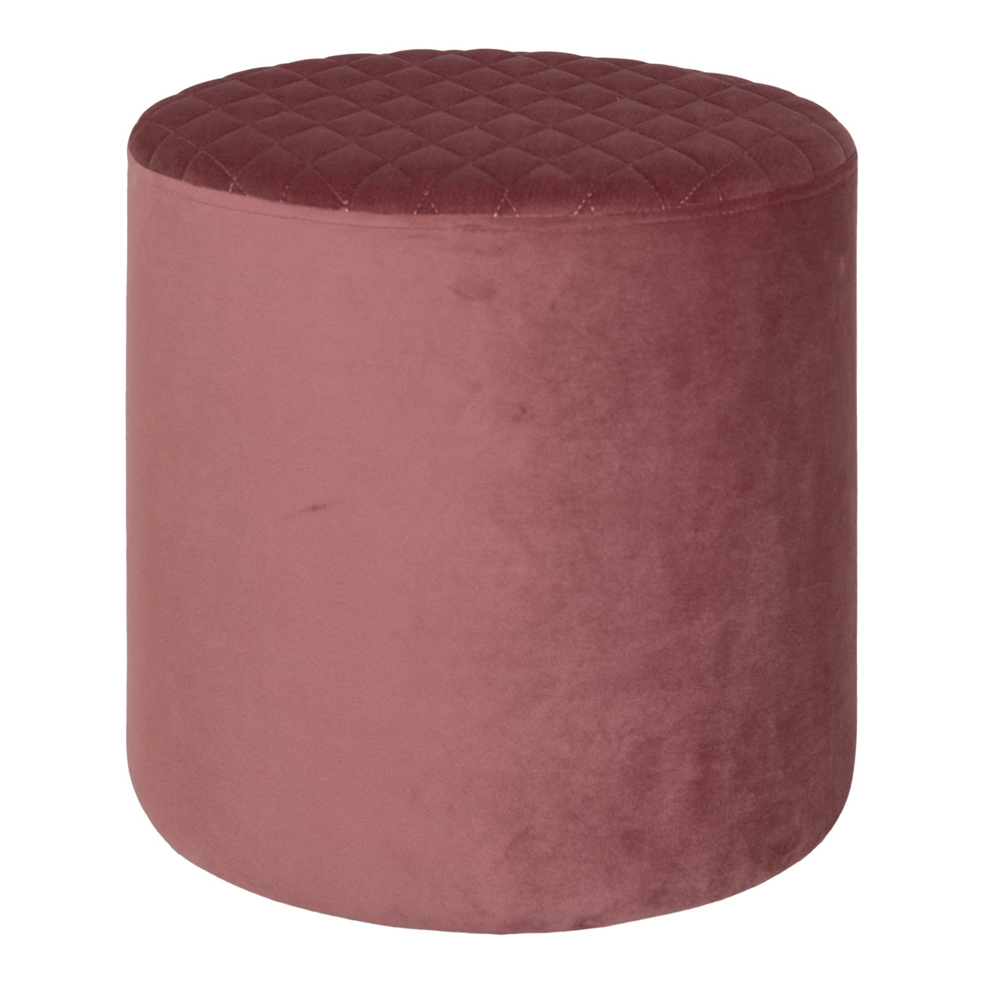 Ejby Pouf - Round pouf - Velvet - Pink- 34cm