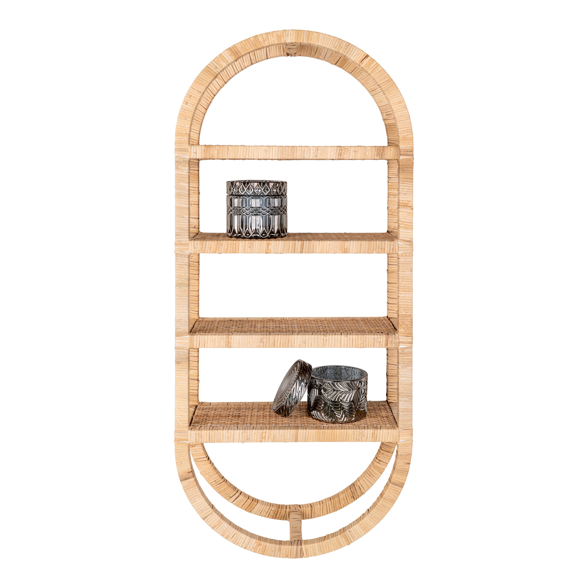 Lütticher Regal - Ovales Regal -Rattan -33x13x78 cm