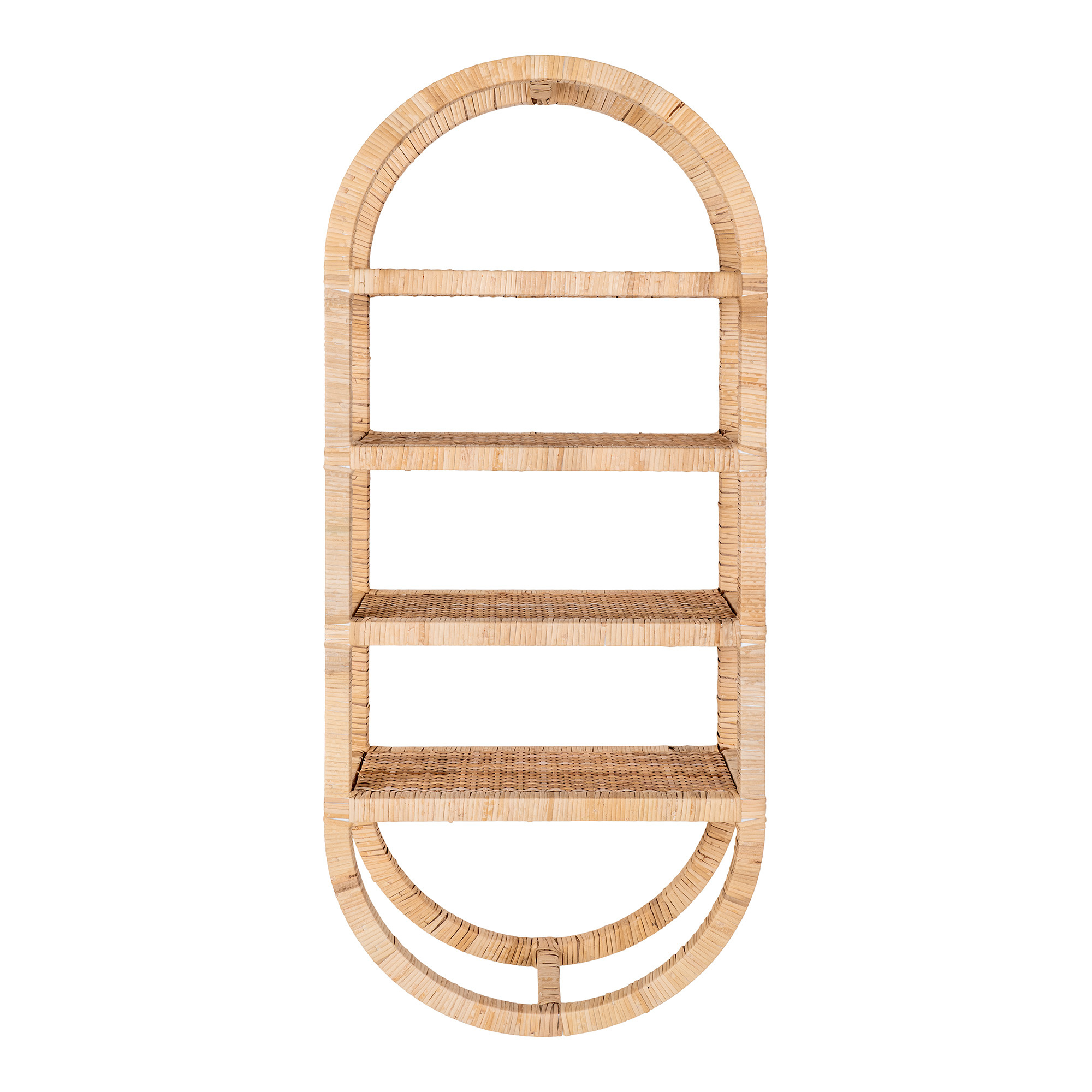 Lütticher Regal - Ovales Regal -Rattan -33x13x78 cm