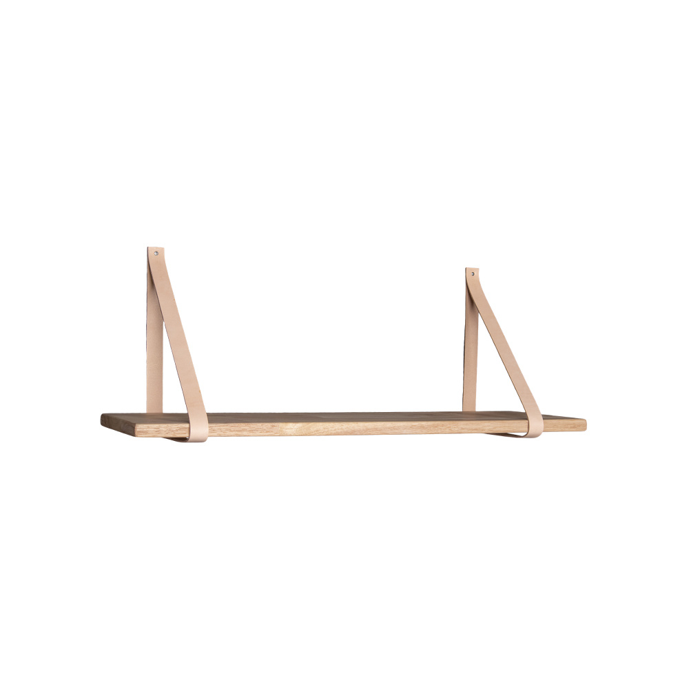 Forno Plank -natuurlijke olie met bruine lederen banden - 80x20 cm
