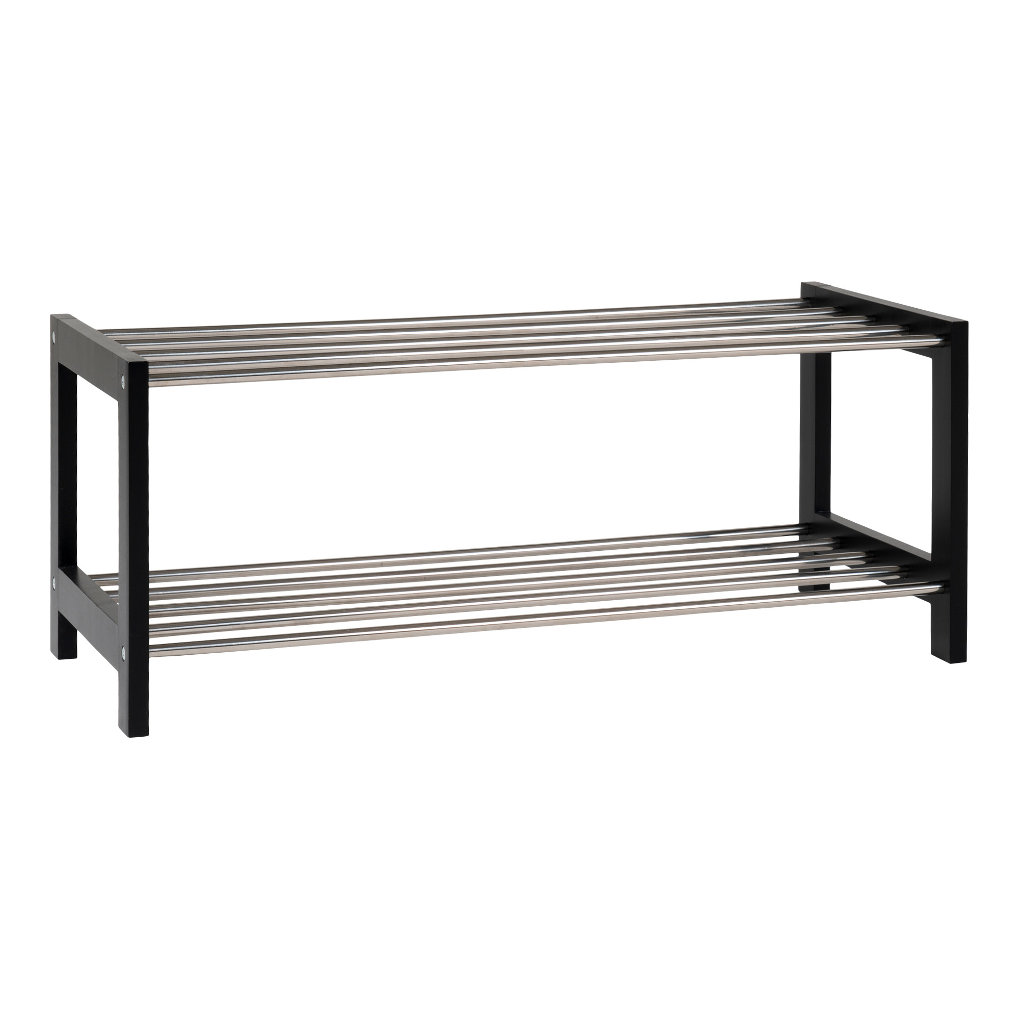Padova Schoenenrek - met 2 niveaus - Zwart - Metaal- 34x32cm
