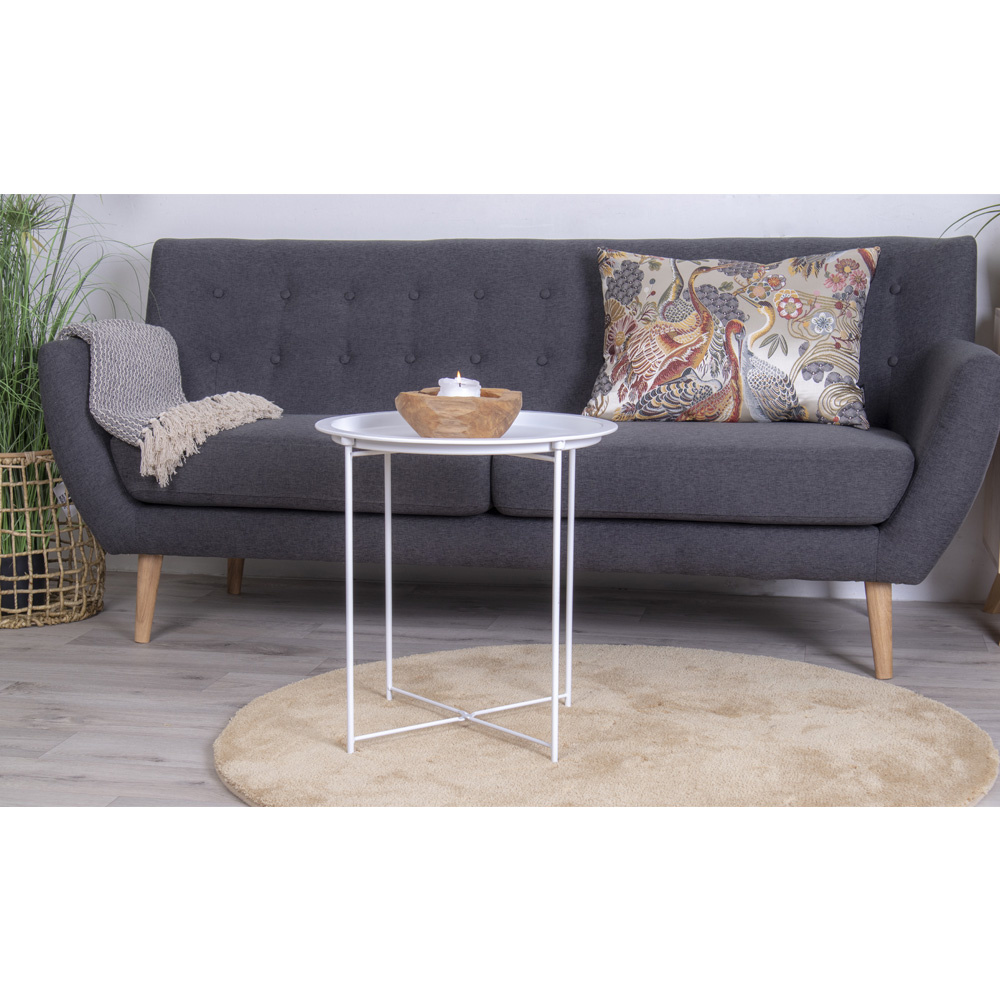 Bastia Side Table - White - Powdercoated steel - 47x50cm
