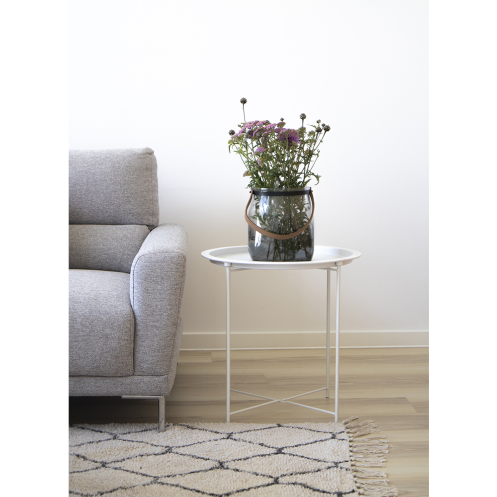 Bastia Side Table - White - Powdercoated steel - 47x50cm