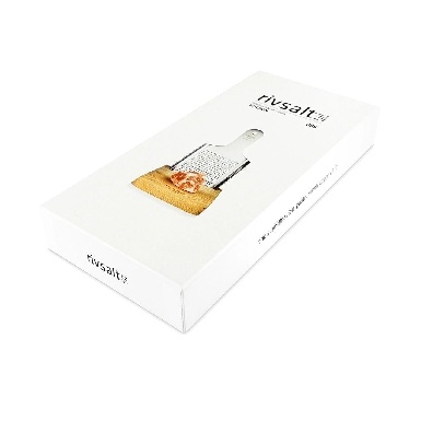 Rivsalt Himalayan salt rock grater - Large oak table stand - stainless steel