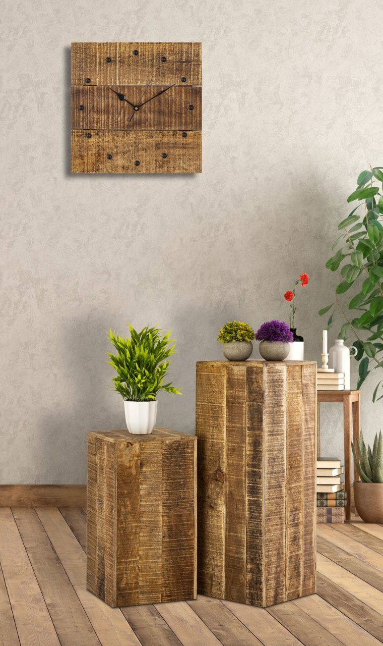 Bloemzuil - Plantenstandaard - Hout - 27x27 H50 o. 73cm