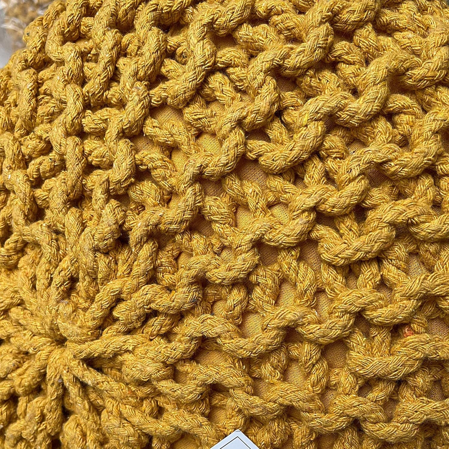 Poef - Kruk -45 cm x 30 cm - Okergeel - Duurzaam