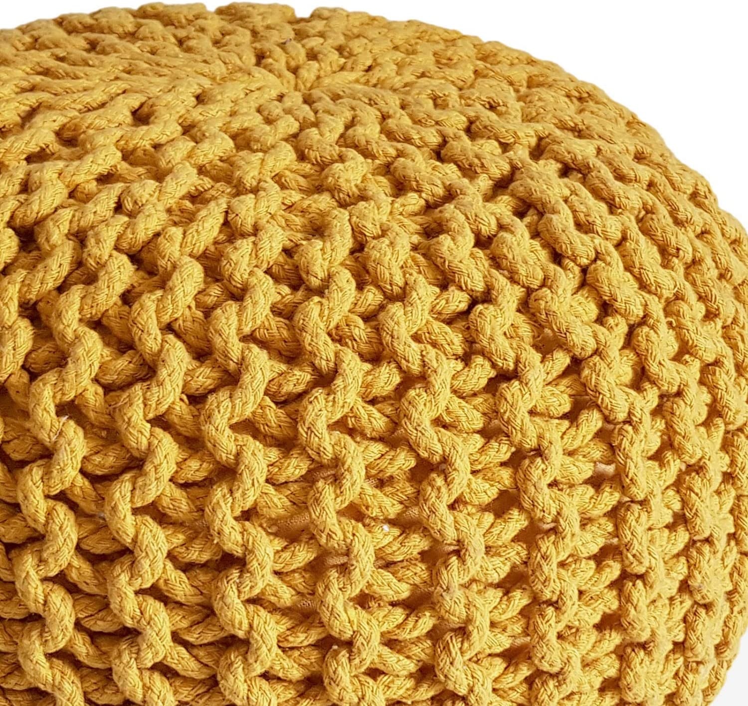 Poef - Kruk -45 cm x 30 cm - Okergeel - Duurzaam