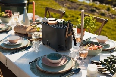 Gusta - Draagbare BBQ Bucket - Ovaal - Grijs